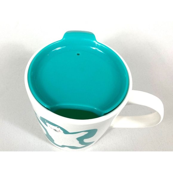 2015 Caribou Coffee Polar Bear "Snow What Fun It Is" COFFEE Mug Cup w/Lid 16 oz - Picture 8 of 10